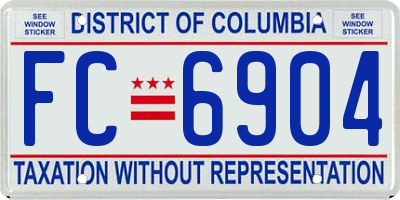 DC license plate FC6904