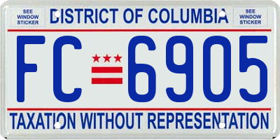 DC license plate FC6905