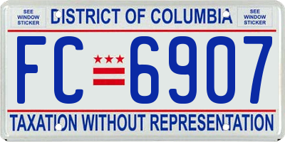 DC license plate FC6907