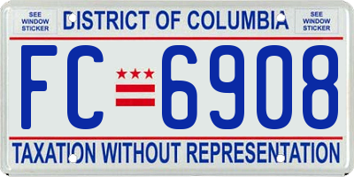 DC license plate FC6908