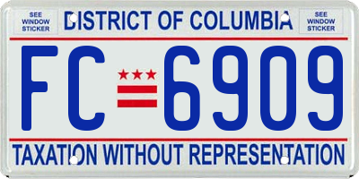 DC license plate FC6909