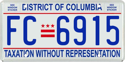 DC license plate FC6915