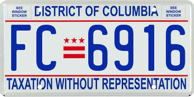 DC license plate FC6916