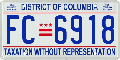 DC license plate FC6918