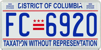 DC license plate FC6920