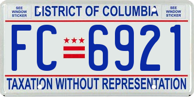 DC license plate FC6921