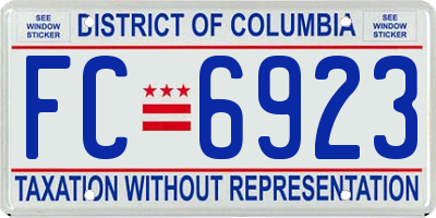 DC license plate FC6923