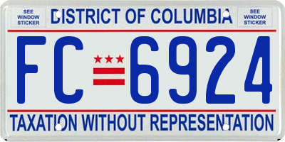 DC license plate FC6924