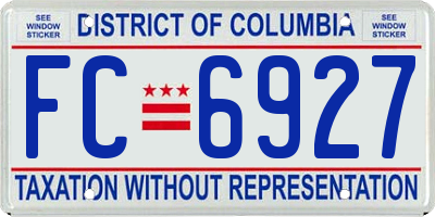 DC license plate FC6927