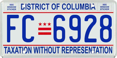 DC license plate FC6928