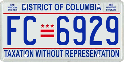 DC license plate FC6929