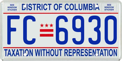 DC license plate FC6930