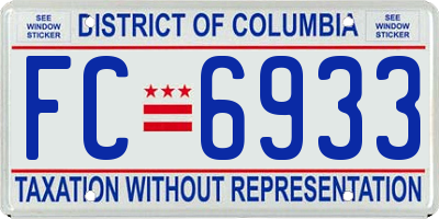 DC license plate FC6933