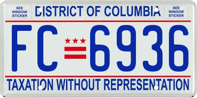 DC license plate FC6936