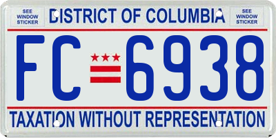 DC license plate FC6938