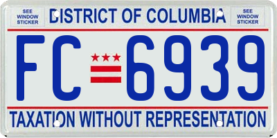 DC license plate FC6939