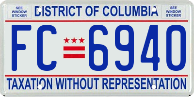 DC license plate FC6940