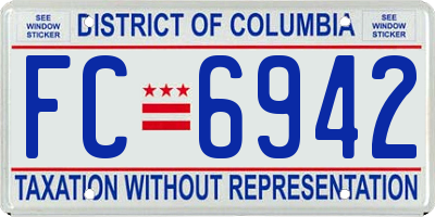 DC license plate FC6942