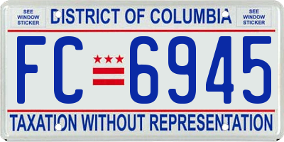 DC license plate FC6945