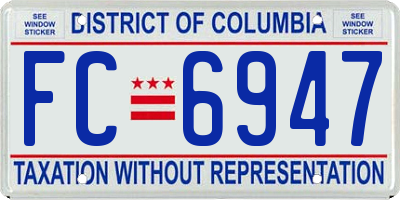 DC license plate FC6947