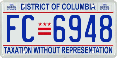 DC license plate FC6948