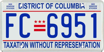 DC license plate FC6951