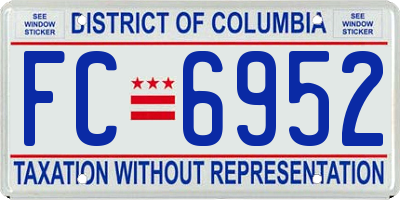 DC license plate FC6952