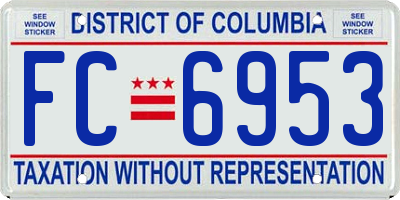 DC license plate FC6953