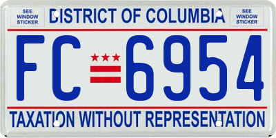 DC license plate FC6954