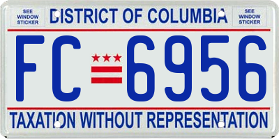 DC license plate FC6956