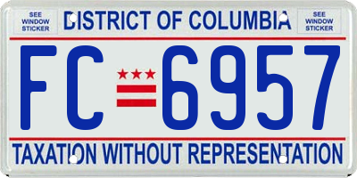 DC license plate FC6957