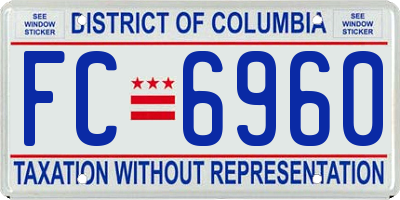 DC license plate FC6960