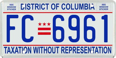 DC license plate FC6961