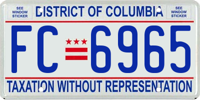 DC license plate FC6965