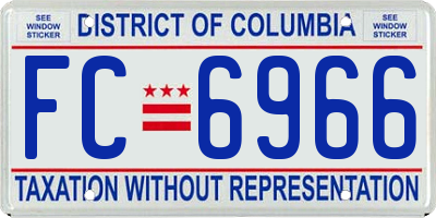 DC license plate FC6966