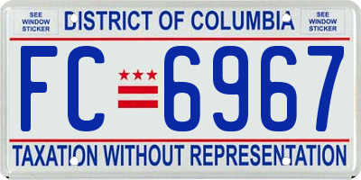 DC license plate FC6967