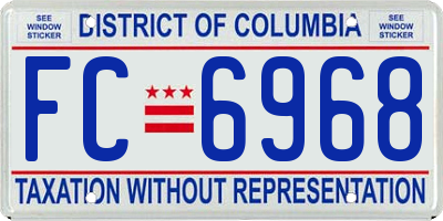 DC license plate FC6968