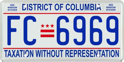 DC license plate FC6969