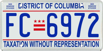 DC license plate FC6972