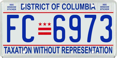 DC license plate FC6973