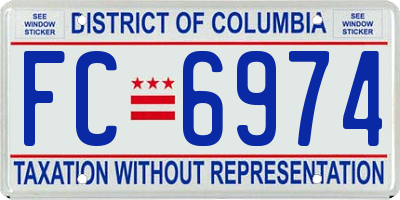 DC license plate FC6974