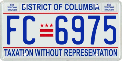 DC license plate FC6975