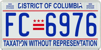 DC license plate FC6976