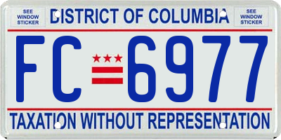 DC license plate FC6977