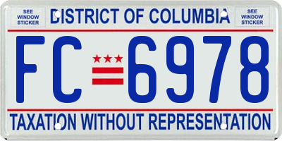 DC license plate FC6978