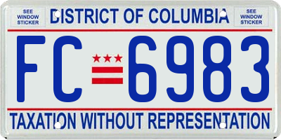 DC license plate FC6983