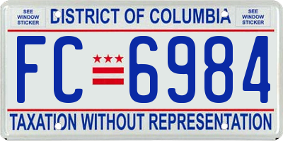 DC license plate FC6984