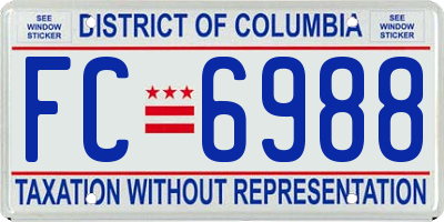 DC license plate FC6988