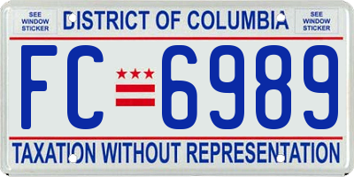 DC license plate FC6989