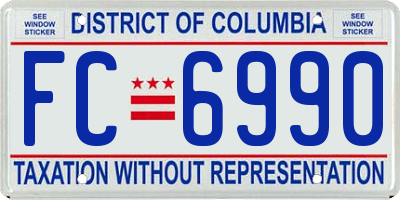 DC license plate FC6990